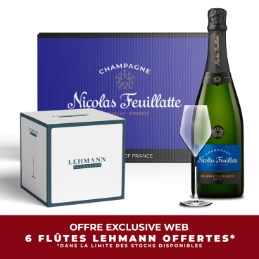 Champagne Nicolas Feuillatte Réserve Exclusive Brut 6 x 75 cl + 6 Flûtes Lehmann Offertes*